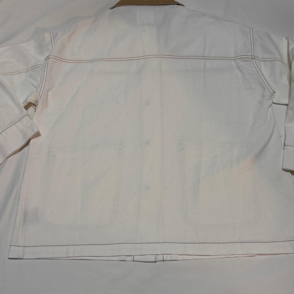 Cali 1850 Women's Cream and Tan Barn Jacket 100% Cotton S NWT - Picture 6 of 7